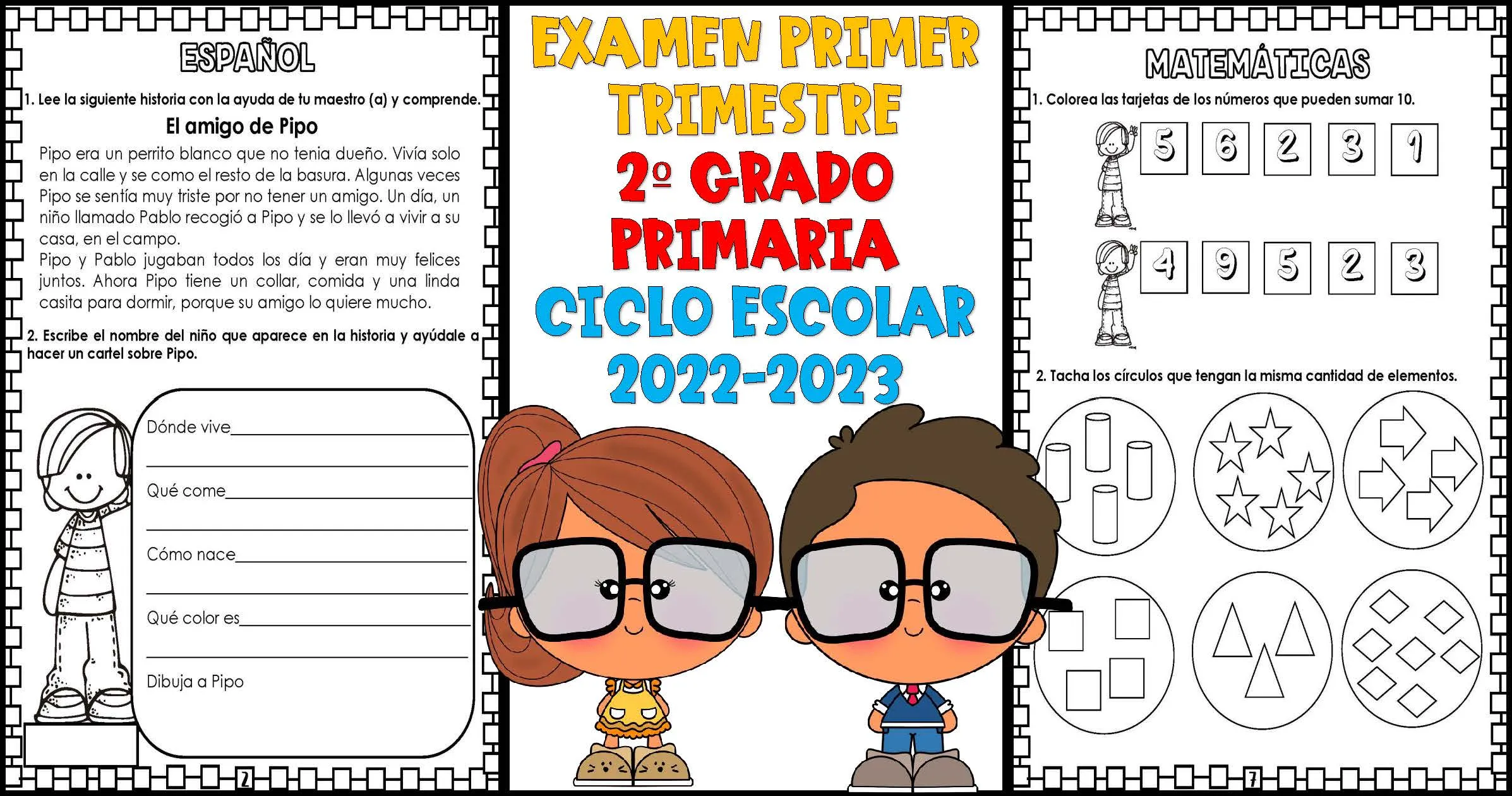 EXAMEN PRIMER TRIMESTRE 2º GRADO PRIMARIA CICLO ESCOLAR 2022-2023 –  Imagenes Educativas