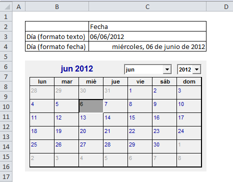 Excel práctico para todos: Insertar el control Calendario en una hoja