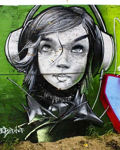 Graffitis de rostros de mujeres - Imagui