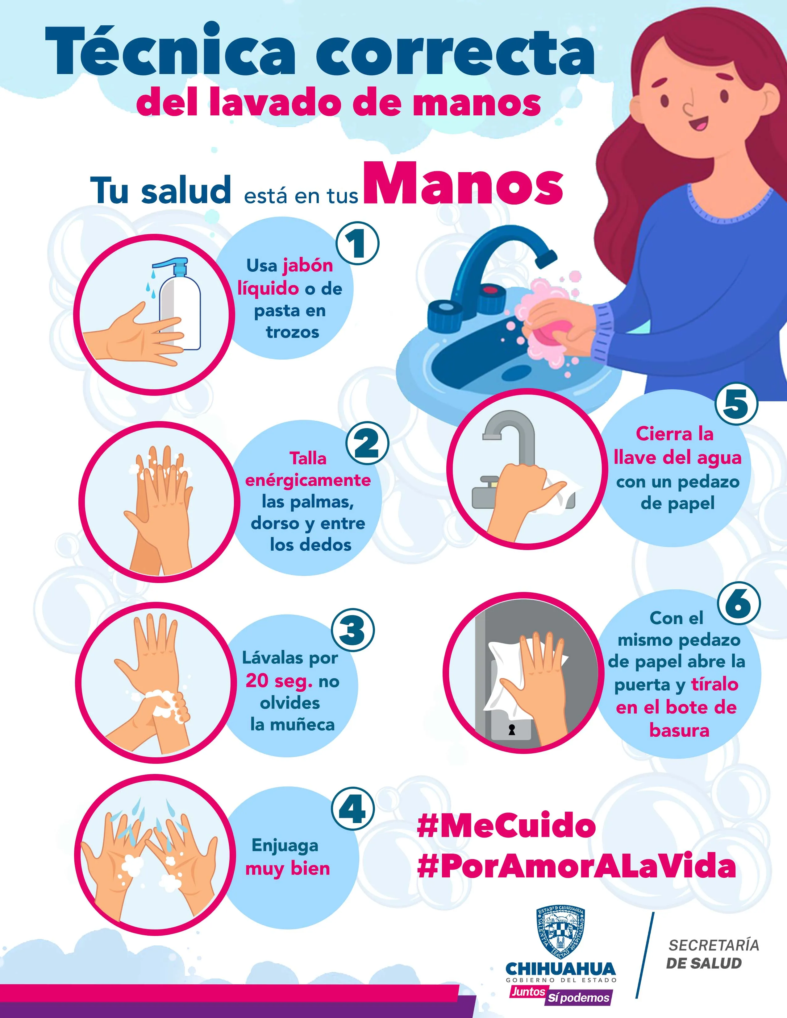 Exhorta Secretaría de Salud a realizar correctamente el lavado de manos |  Portal Gubernamental del Estado de Chihuahua