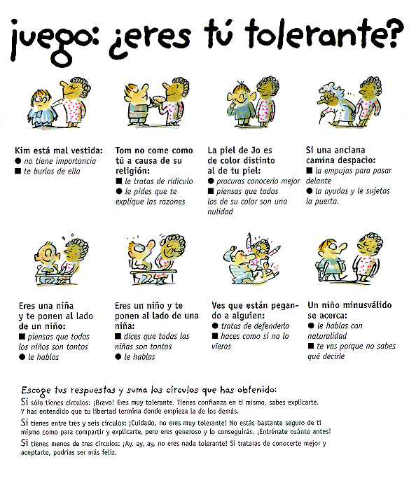 Un dibujo sobre la tolerancia - Imagui