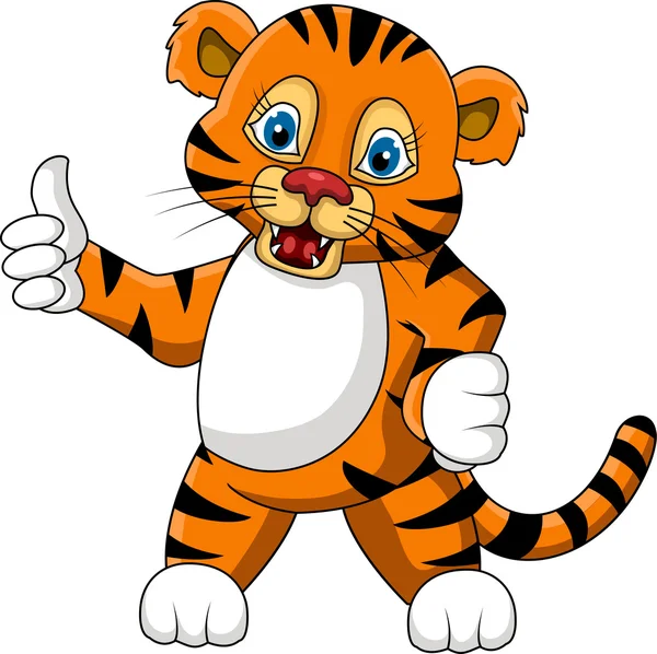 Expresión de dibujos animados lindo tigre joven — Vector stock ...