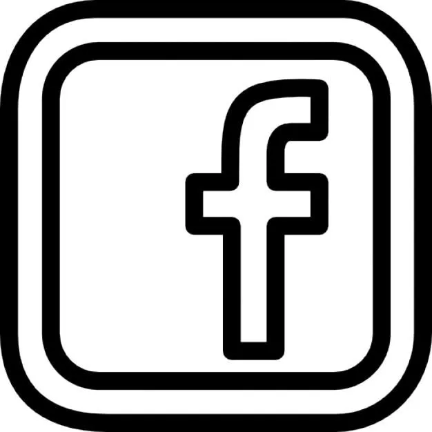 Facebook carta social, esquema del logotipo dentro doble cuadrado ...