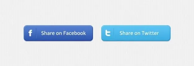 facebook Comparte Tu botones Twitter | Descargar PSD gratis