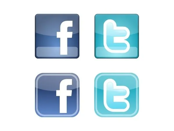 Facebook y Twitter Icons Vector icono - vectores gratis para su ...