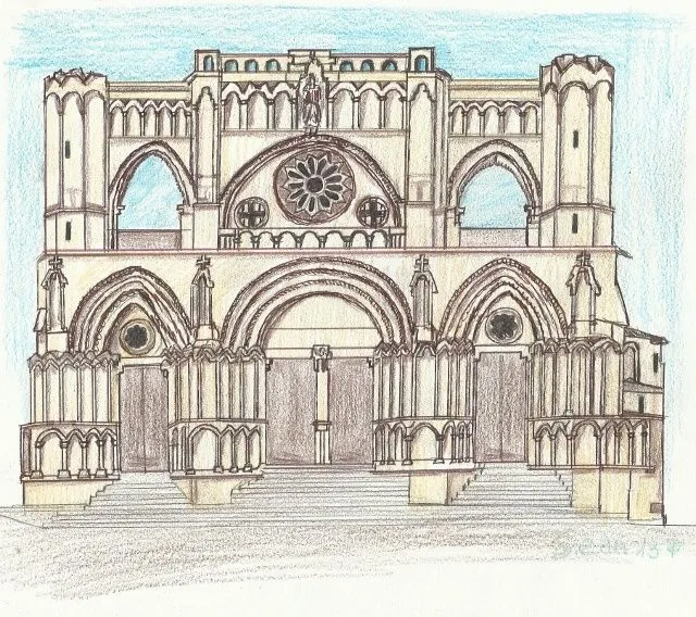 Fachada de la catedral de Cuenca, (España), ciudad patrimonio de ...