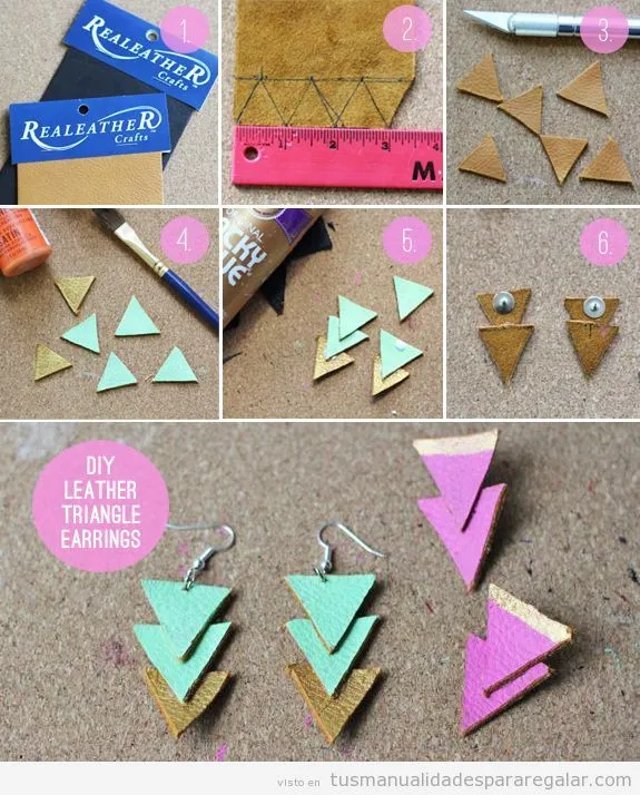 Una manera muy fácil de hacer unos pendientes con triángulos de ...