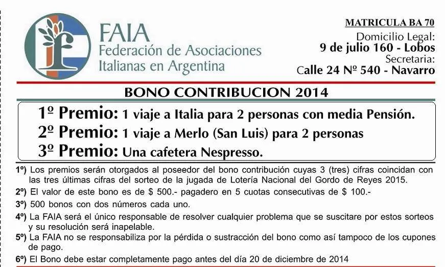 FAIA: Federacion de Asociaciones Italianas en Argentina