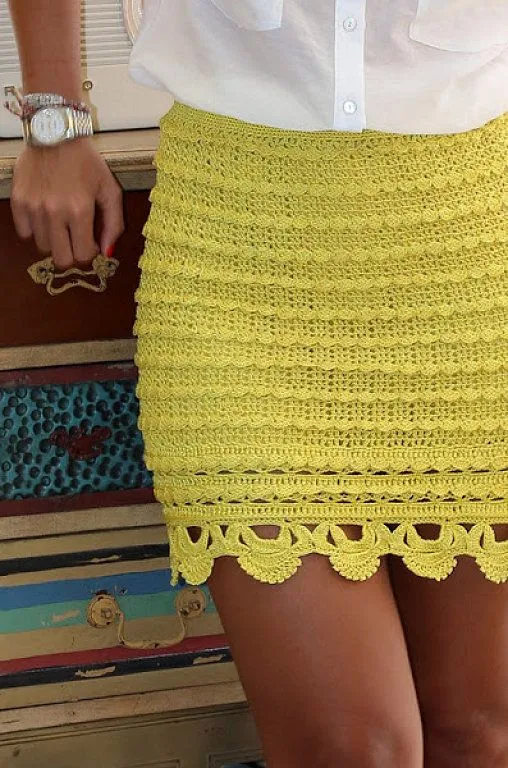 Patrones para faldas tejidas en crochet - Imagui