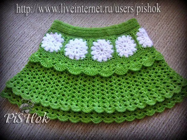 Faldas para niñas tejidas al crochet | Crochet y Dos agujas