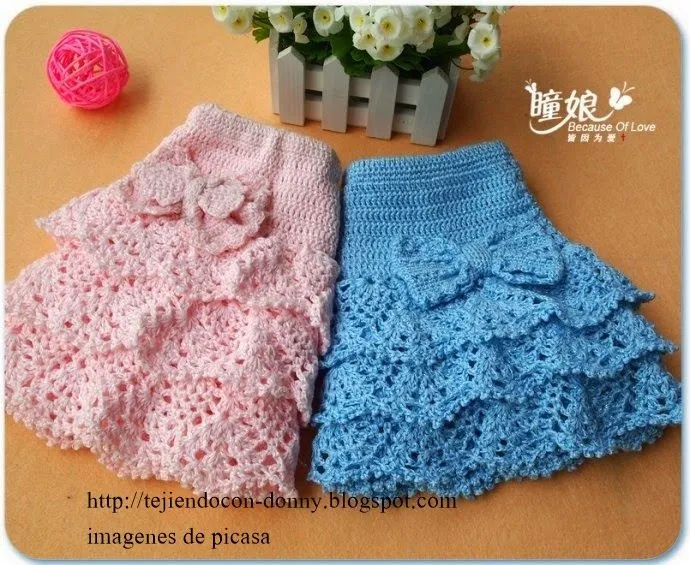 Como hacer una falda tejida a crochet para niña - Imagui