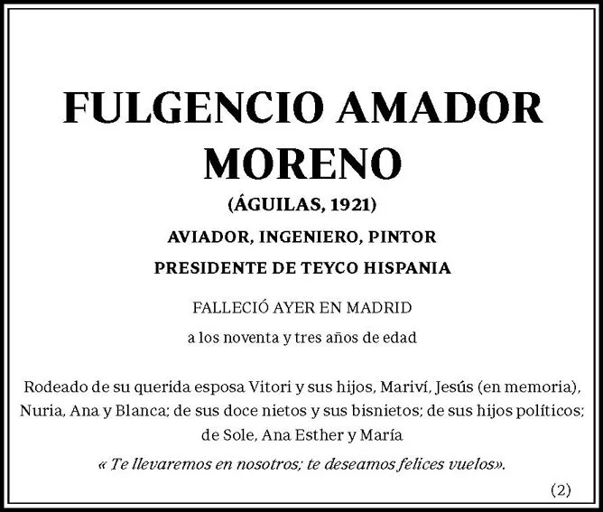 Fallece Fulgencio Amador, uno de los padres de la aviación general ...
