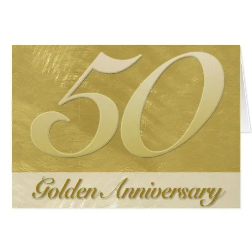 Falso aniversario de oro cepillado del metal (50.o tarjeta | Zazzle