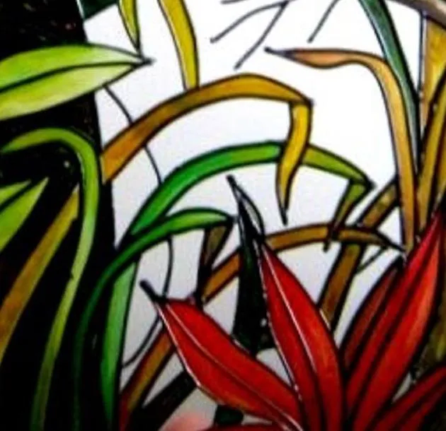 Tucanes - Falso vitral -Pintura sobre vidrio | Matisses Artesano