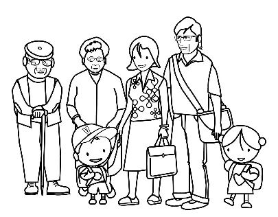 Colorear la familia en inglés - Imagui