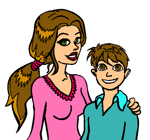 Imagen de caricatura de una mama con su hijo - Imagui