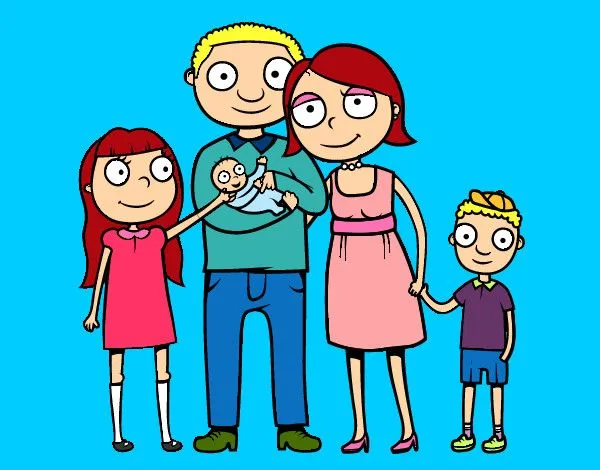Dibujos de una familia a color - Imagui