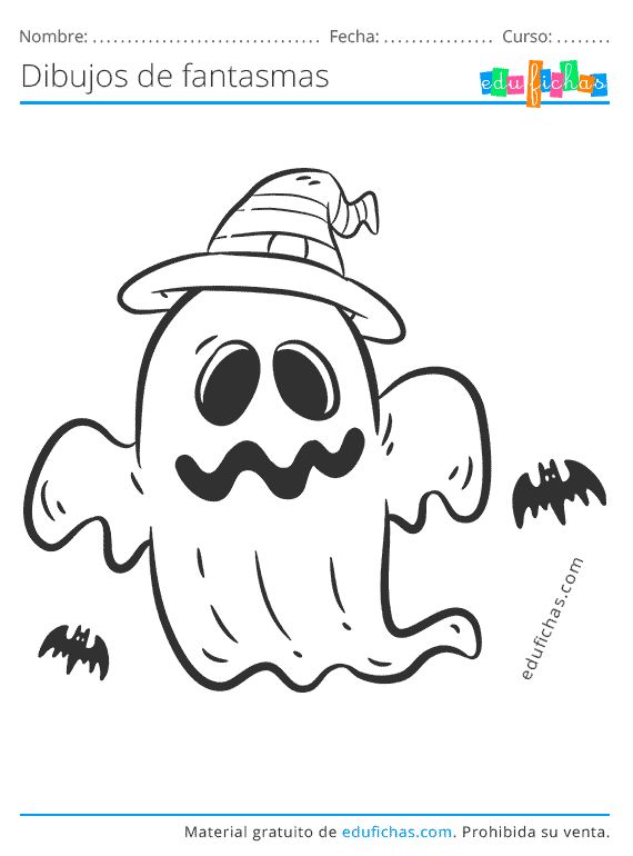 Fantasmas - Dibujos para Colorear de Halloween para Imprimir Gratis