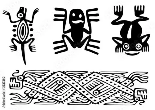 Fantastic animals and birds of Aztecs" Imágenes de archivo y ...
