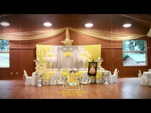 Faos Events Decoracion color amarillo y plata - YouTube