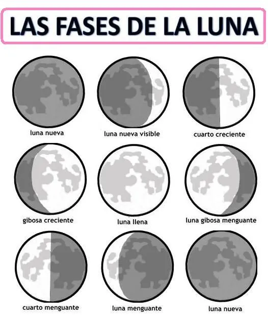 Imprimir las fases de la luna para niños - Imagui