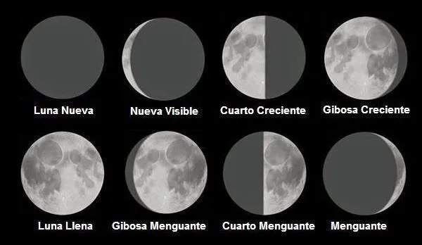 Las fases de la luna con nombre - Imagui