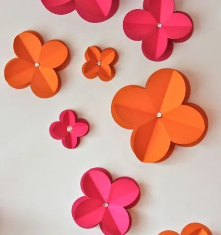 Como Fazer Flores de Papel 3D para Colar na Parede | Artesanato ...