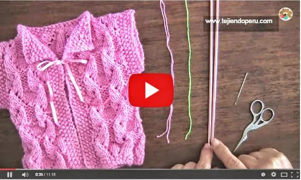 CURSO DOS AGUJAS: Cómo tejer Chaleco para bebé | Crochet y Dos agujas