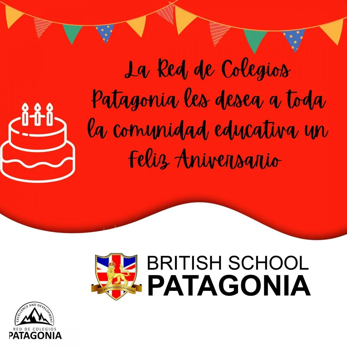 Muchas felicitaciones The British School Patagonia en su nuevo Aniversario
