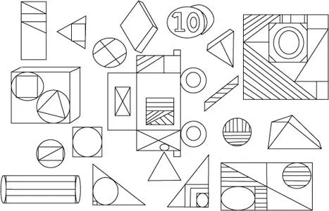 Composicion de figuras geometricas para colorear - Imagui