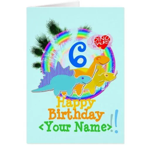 Feliz cumpleaños 6 años, su tarjeta conocida de lo de Zazzle. Feliz cumpleaños 6 años, su tarjeta conocida de lo de Zazzle.