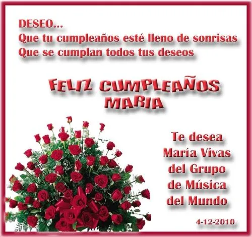 Feliz cumpleaños María - Imagui