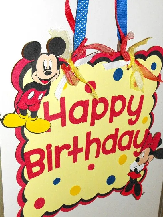 Feliz cumpleaños Mickey Mouse Minnie Mouse por BeesDieCutDesigns