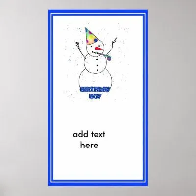 Feliz cumpleaños para el muchacho (borde azul) posters de Zazzle. Feliz cumpleaños para el muchacho (borde azul) posters de Zazzle.