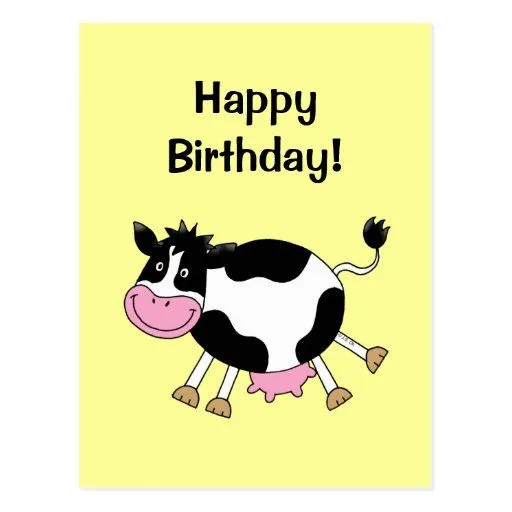 Feliz cumpleaños! (vaca) Postal | Zazzle
