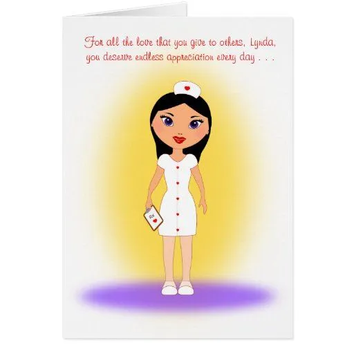 Día feliz de las enfermeras a un amor, enfermera tarjeta pequeña ...