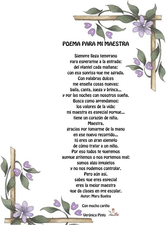 Poema para el dia de la maestra - Imagui