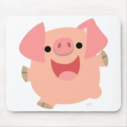 Feliz mousepad del cerdo del dibujo animado | Zazzle