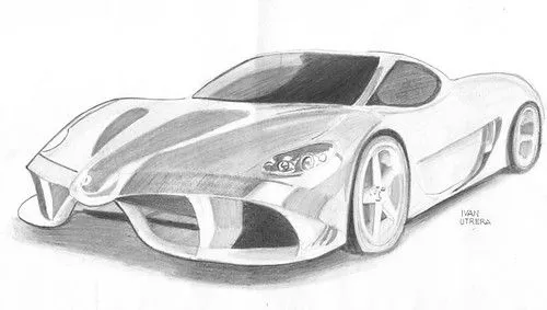 Ferrari dibujo a lapiz - Imagui