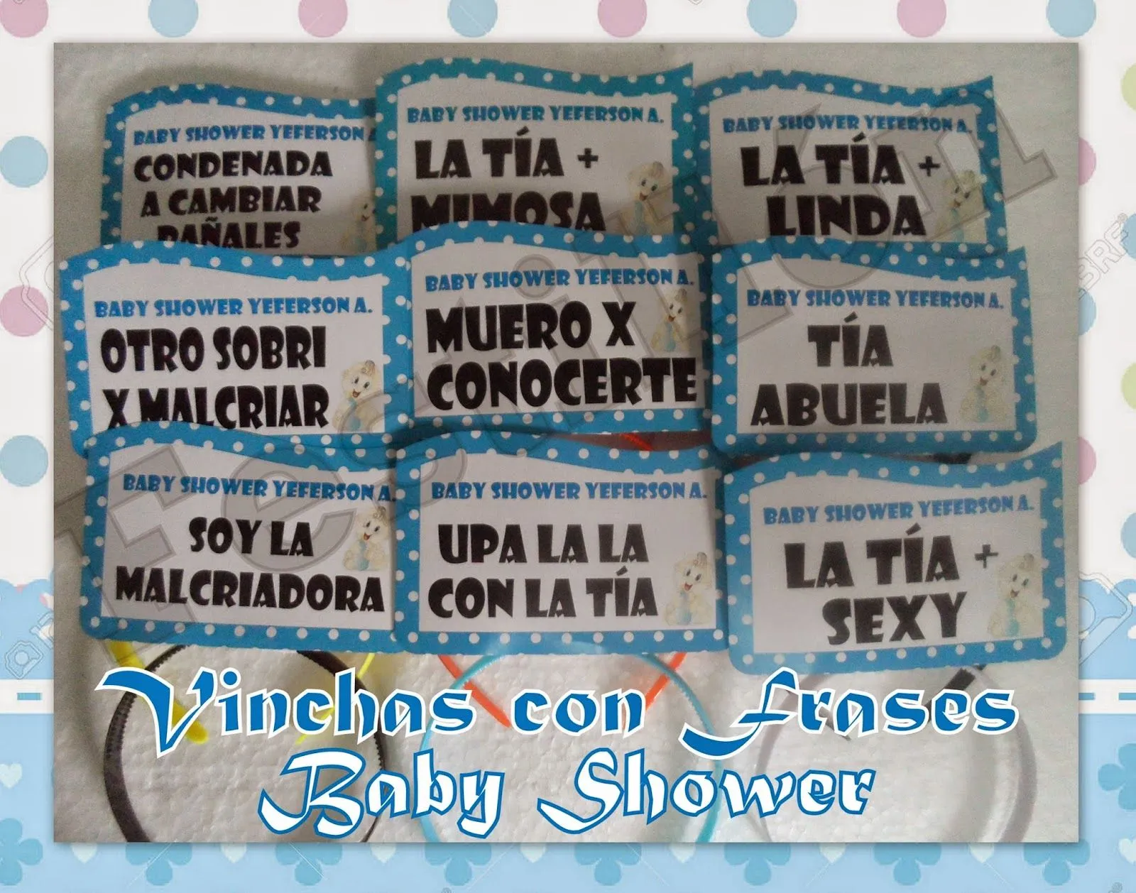 Festillón: Vinchas con Frases para Baby Shower !!!!