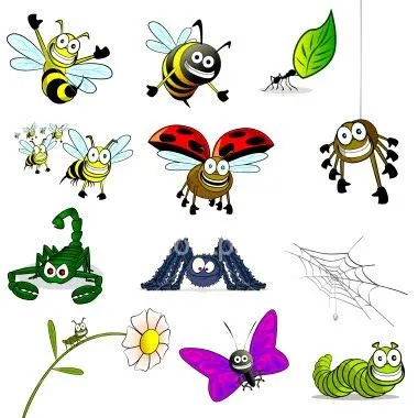 Ficha de insectos para imprimir gratis. Mariposa, gusano, escorpión ...