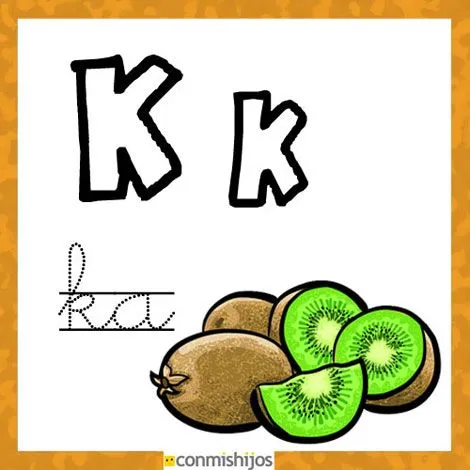 Fichas para aprender las letras y colorear. Letra K