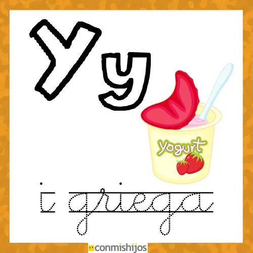 Fichas para aprender las letras y colorear. Letra Y Fichas para aprender las letras y colorear. Letra Y