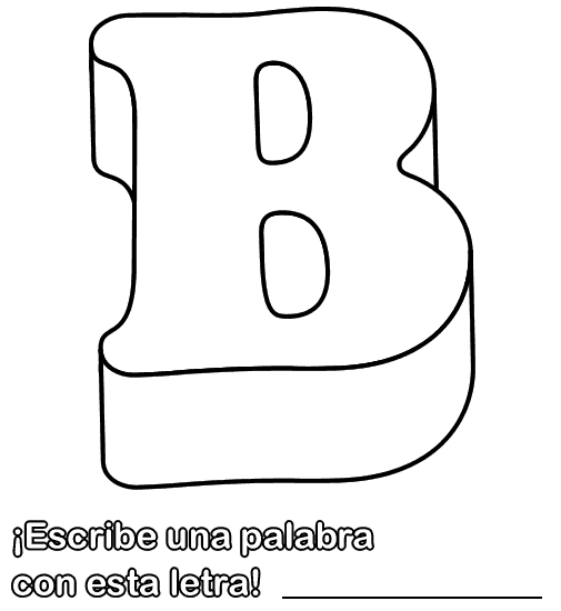 Fichas Infantiles: Letra B para colorear