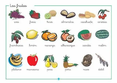 FICHAS DE LENGUAJE - LAS FRUTAS : FICHAS PARA NIÑOS