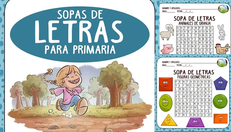 Fichas de SOPAS DE LETRAS para niños de primaria en PDF Fichas de SOPAS DE LETRAS para niños de primaria en PDF