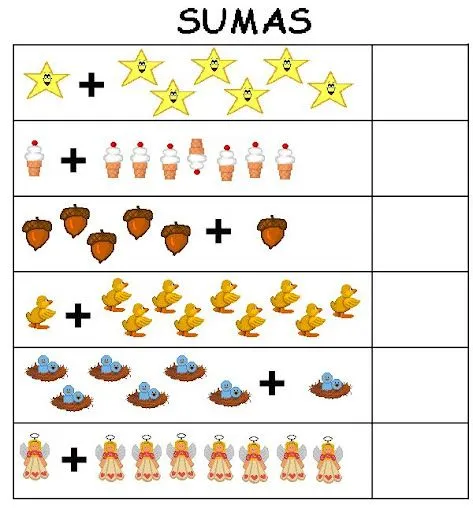 Sumas con dibujos para niños de preescolar - Imagui Sumas con dibujos para niños de preescolar - Imagui