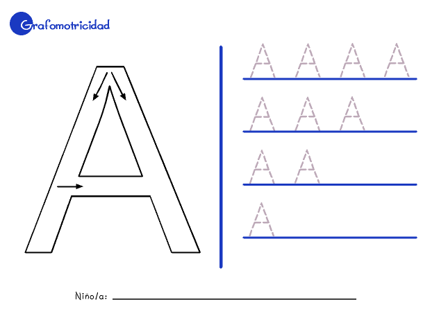 Fichas: Vocales – grafomotricidad | Un rincón en casa