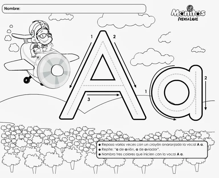 Fichas de las vocales para imprimir y colorear | Colorear imágenes Fichas de las vocales para imprimir y colorear | Colorear imágenes