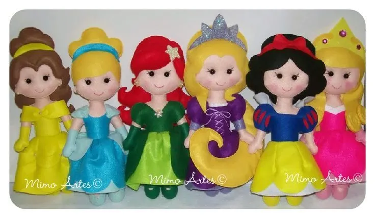 Princesas Disney en fieltro gratis - Imagui